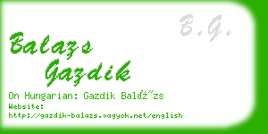 balazs gazdik business card